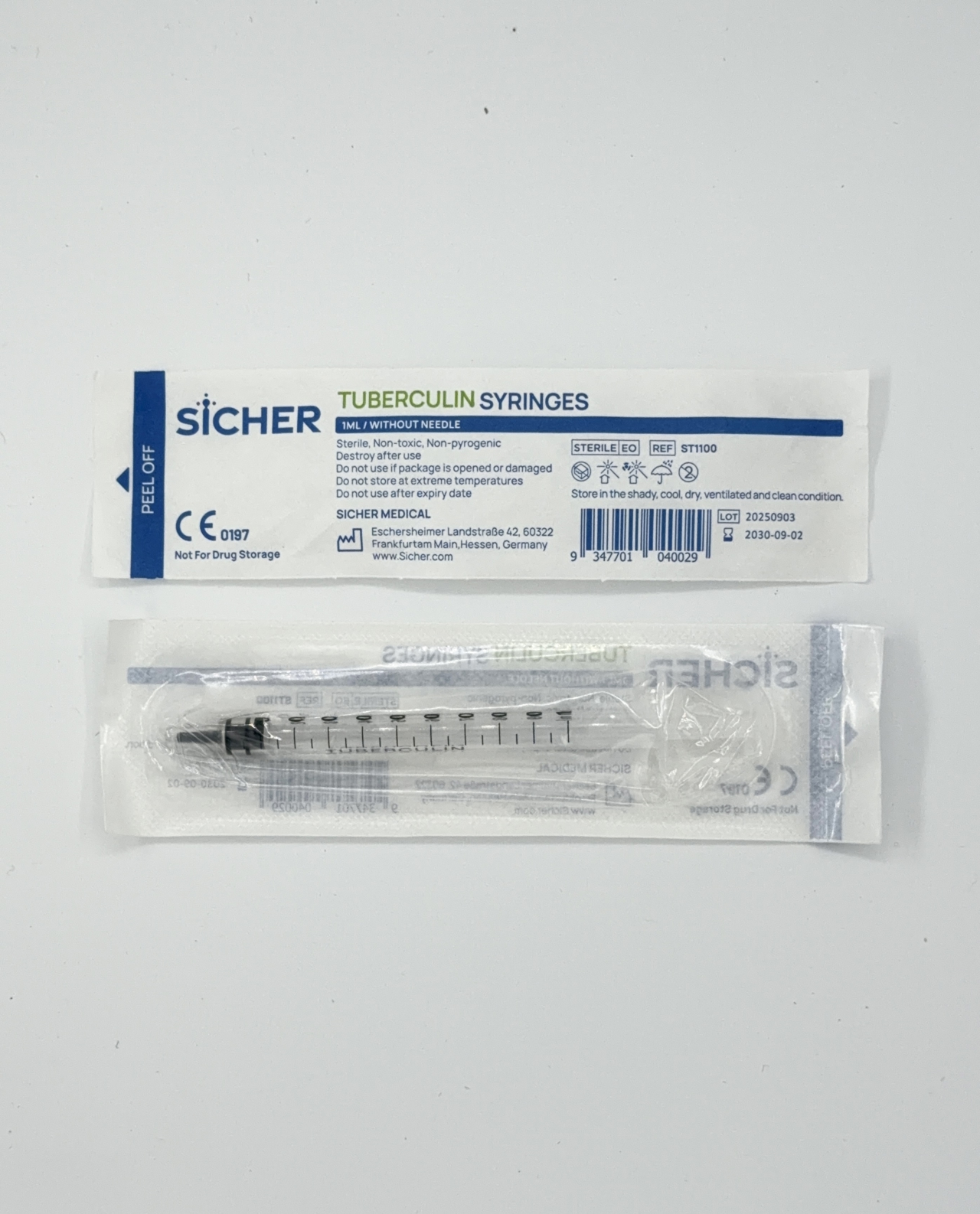 Sicher 1ml LDS luer slip syringe
