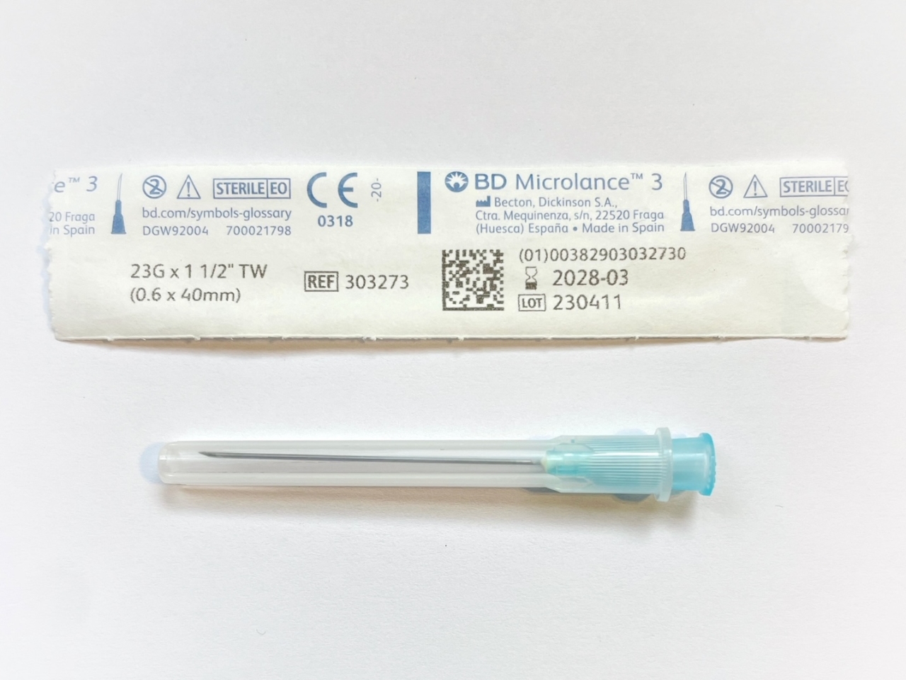 BD 23 gauge x 1 1/2 inch needle